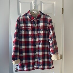 L.L. Bean Buffalo Plaid Sherpa Lined Flannel Shirt Jac / Shacket | XL